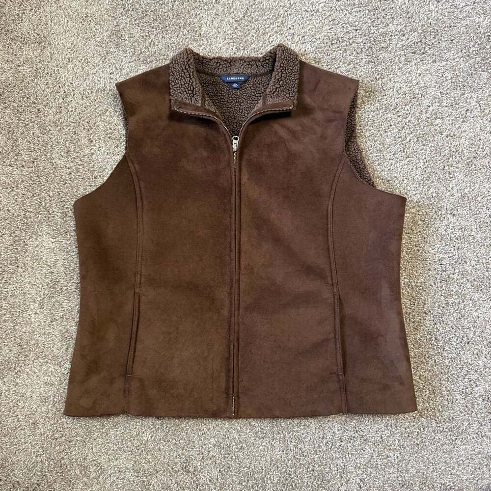 Faux Suede Vest Chocolate Brown Size XL Dark Academia Old Money Heritage Western